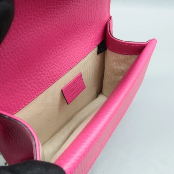 100% Authentic GUCCI Dionysus Mini Fuchsia Leather Shoulder Bag - Picture 10 of 12